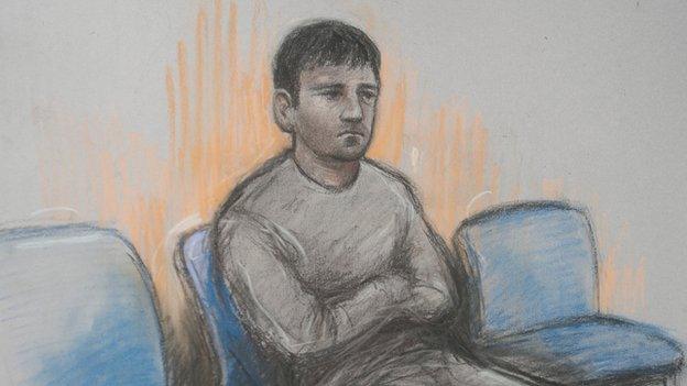 Court artist sketch by Elizabeth Cook of British financial trader Navinder Singh Sarao