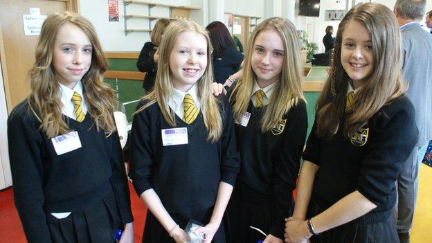 Castell Alun pupils Nia, Josie, Lauren and Katie