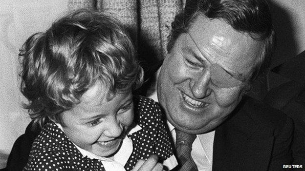 Marine Le Pen and her father in 1974