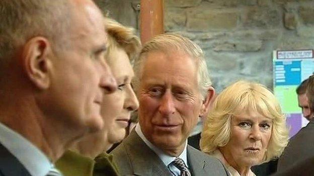 Prince Charles met former Irish President Mary McAleese at a church service on Wednesday