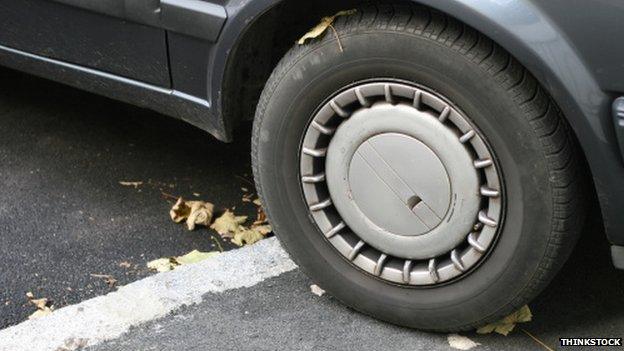 Car parked on pavement