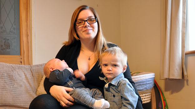 Sara Hawkesford with her two sons