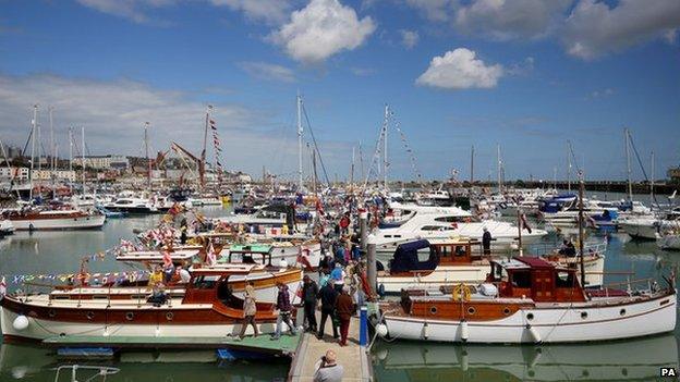 Some of the Little Ships involved in the Dunkirk evacuation prepare to set sail from Ramsgate to France to mark the 75th anniversary of Operation Dynamo