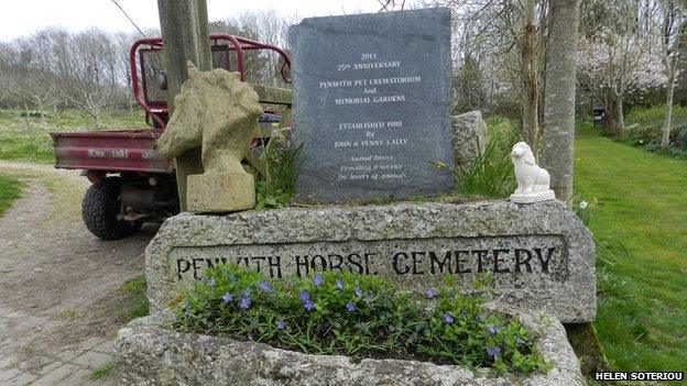 The horse cemetery at Penwith Pet Crematorium