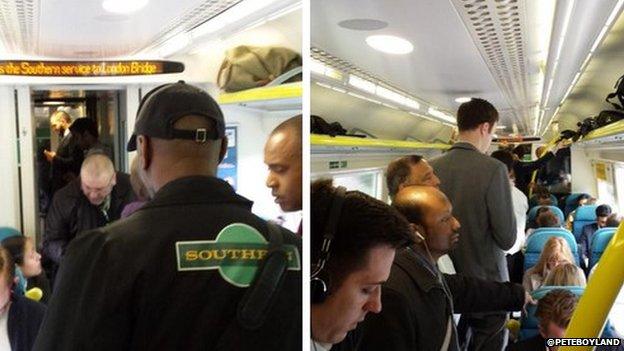 Commuters fined for standing in first class carriage on Southern train