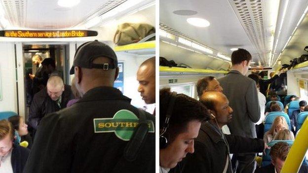 Commuters fined for standing in first class carriage on Southern train