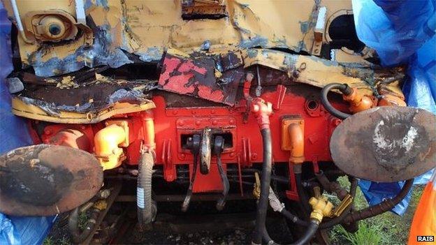 Damage on train vehicle