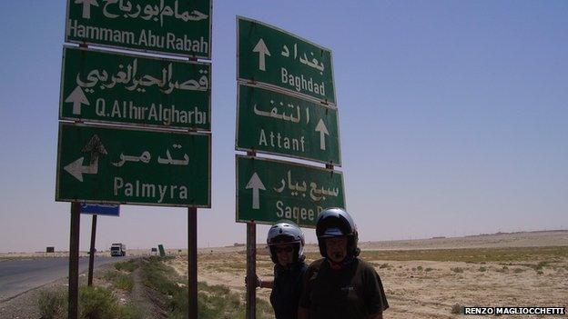 Motorbike trip through Syria border