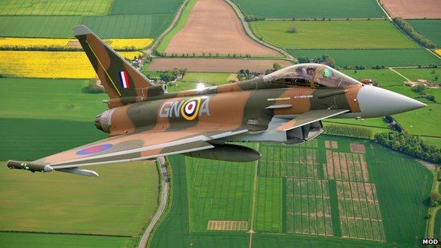 Eurofighter Typhoon painted in Battle of Britain colours