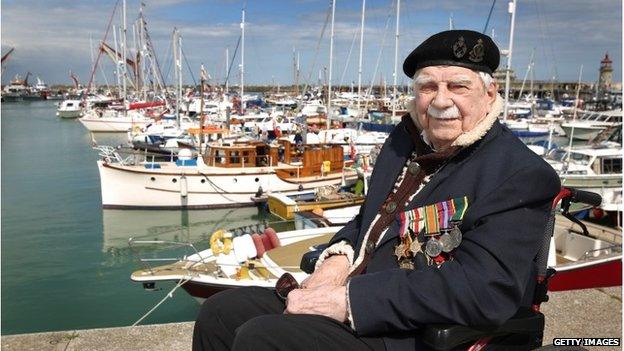 veteran Ted Oates sits on the harbour wall