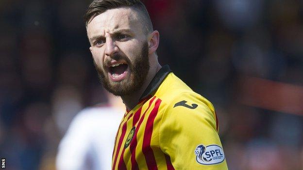 Partick Thistle midfielder Steven Lawless