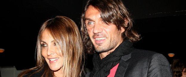 Paolo Maldini (right) and his wife Adriana