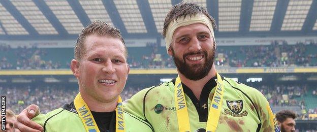 Dylan Hartley and Tom Wood