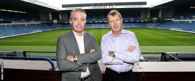 Paul Murray (left) will be replaced by Dave King as Rangers chairman on Friday