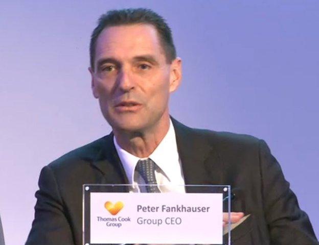 Screengrab taken from a Thomas Cook Group webcast of Peter Fankhauser