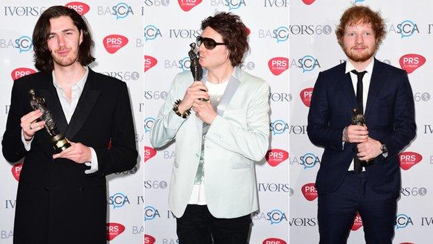 Hozier, Nicky Wire and Ed Sheeran