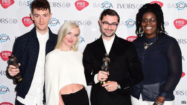 Clean Bandit, with songwriters James Napier and Nikki Marshall