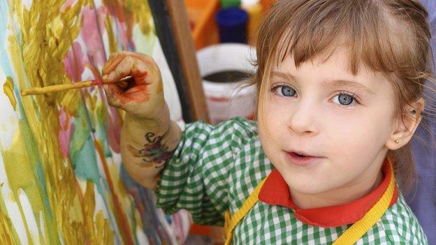 Child painting