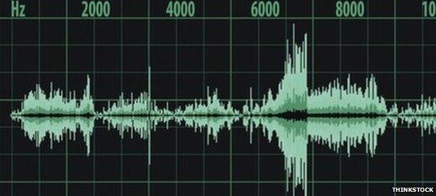 A stock image of audio waves