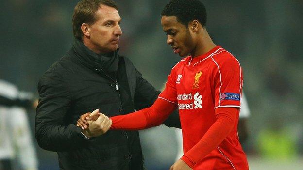 Brendan Rodgers (left) with Raheem Sterling