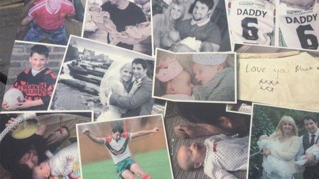 Funeral for Danny Jones - family photos in order of service