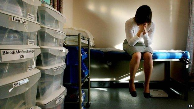 A woman in a medical room