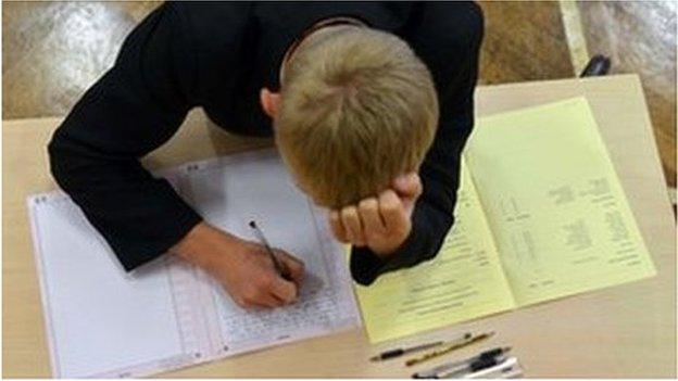 Pupil sitting an exam