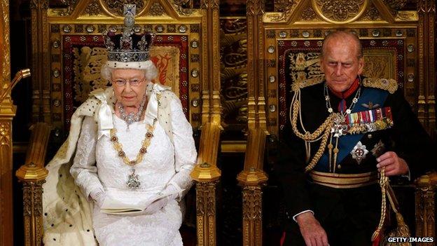 The Queen and Duke of Edinburgh at the state opening