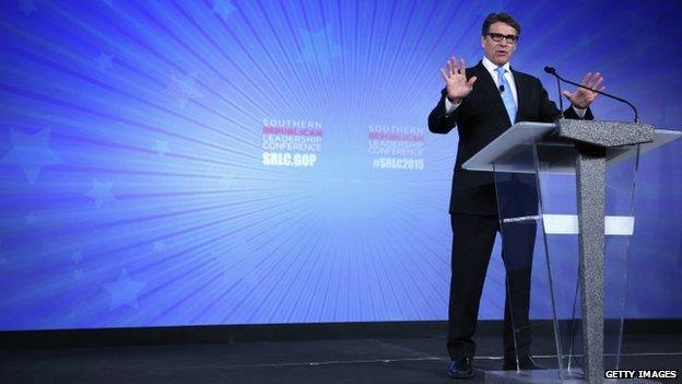 Former Texas Governor Rick Perry speaks during the 2015 Southern Republican Leadership Conference May 21, 2015 in Oklahoma City, Oklahoma