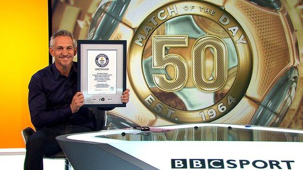 Match of the Day presenter Gary Lineker