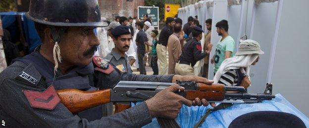 High security in Lahore