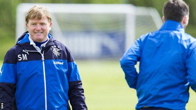 Rangers manager Stuart McCall takes training