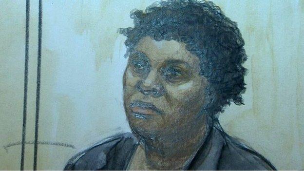 Court sketch of Juanila Smikle