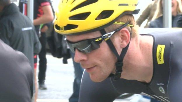 Ed Clancy was among the professional cyclists racing in Aberystwyth