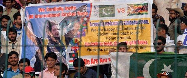 Pakistan supporters at the Twenty20 international with Zimbabwe