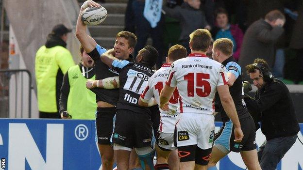 DTH Van Der Merwe scored a late try for Glasgow Warriors