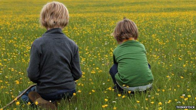 Children in field