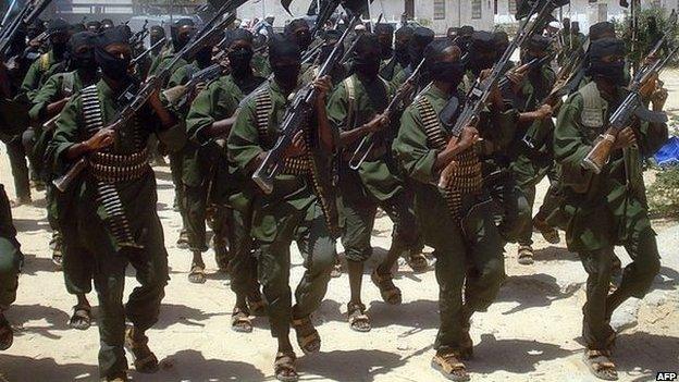 File photo of al-Shabab fighters, February 2011