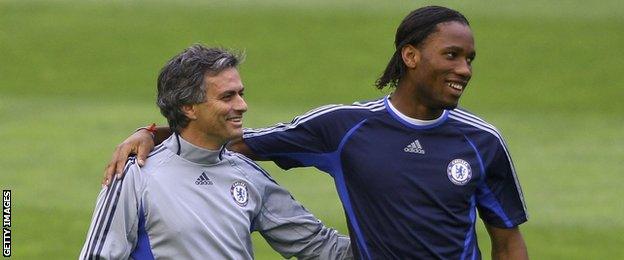 Jose Mourinho and Didier Drogba