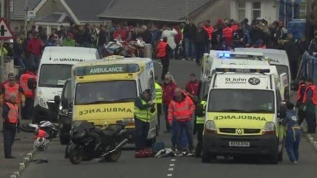 North West 200 crash scene