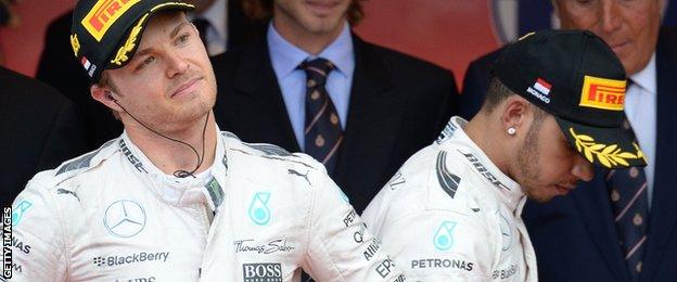 Nico Rosberg and Lewis Hamilton