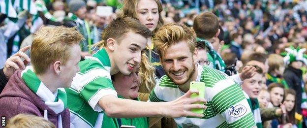 Stuart Armstrong (right) moved from Dundee United to Celtic alongside Gary Mackay-Steven