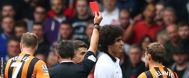 Marouane Fellaini red card