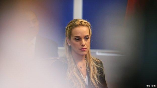 Lilian Tintori attends a news conference at the Chilean Congress in Valparaiso April 14, 2015