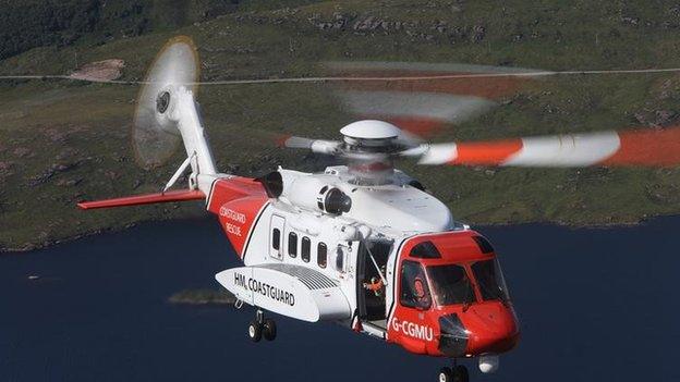 A search and rescue helicopter