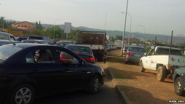 Queue at a fuel station in Nigeria