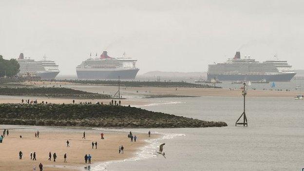 Three Cunard liners