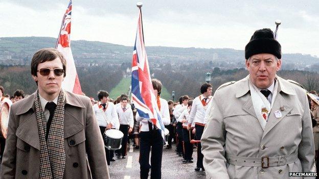 Peter Robinson and Ian Paisley marched together at a political rally at Stormont in 1981