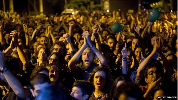 Podemos supporters in Madrid