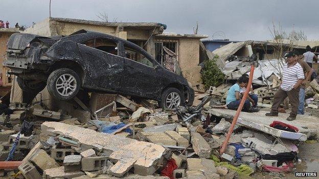 Damage in Ciudad Acuna. 25 May 2015